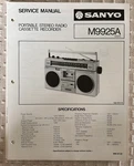 MARCH/81 Sanyo M9925 Portable Stereo Radio Cassette Recorder Service Manual. Fixed Price $20.00.