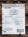 Sony FH-211W Stereo / Boombox Service Manual *original*. Fixed Price $24.97.