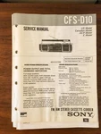 Sony CFS-D10 Radio Cassette Service Manual *original*. Fixed Price $19.97.