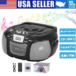Retro Boombox Cd Player Cassette Recorder Bluetooth Speaker Usb Aux Am/fm Black. Fixed Price $68.99.