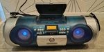 Vintage Jvc RV-B550 Cd Portable Boombox Blue Tuner Aux. Fixed Price $79.99.