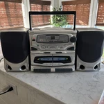 Koss HG835B Boombox Cd Player Dual Cassette Am/fm Radio Fully Functional Read. Fixed Price $40.00.