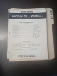 Craig 2616 Code 01 02 Service Manual Original Repair Book Portable Tape Radio. Fixed Price $49.99.