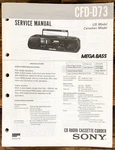 Sony CFD-D73 Radio / Boombox Service Manual *original*. Fixed Price $14.97.