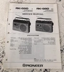 Pioneer RK-550 RK-560 Cassette Recorders Original Service Manual Schematic M480. Fixed Price $12.95.