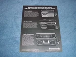1977 Panasonic Portable Cassette Recorder Vintage Ad "measure The Sound....". Fixed Price $12.49.