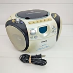 Vintage White Philips AZ3142 Boombox Cd Radio Cassette Dynamic Bass Boost Tested. Fixed Price $39.00.