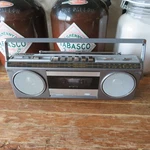 Vintage Sears Roebuck SR-3000 Series 80'S Silver Mini Stereo Cassette Boombox. Fixed Price $29.95.