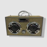 Wireless Express Bling Gold Portable Led-boombox Bluetooth Speaker. Fixed Price $25.48.