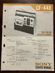 Sony CF-440 Psb Cassette Tape Recorder Service Manual Original Vintage. Fixed Price $21.99.