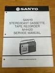 Sanyo M4420 Stereocast Cassette Tape Recorder Service Manual Vintage Oem Diagram. Fixed Price $14.99.