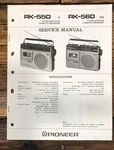 Pioneer RK-550 RK-560 Radio Cassette Service Manual *original*. Fixed Price $14.97.