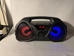 Gpx BB200B Bluetooth Rechargeable Boombox Stereo Radio Color Changing Lights. Fixed Price $14.50.