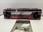 Sharp WQ-272 Retro Stereo Radio Cassette Recorder Boombox Red 2-WAY Speaker. Fixed Price $105.00.