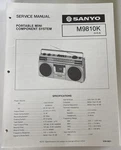Sanyo . MAY/83/ M9810K Portable Mini Component System Service Manual. Fixed Price $22.00.