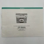 Original Sony CF-550A Am-fm Stereo Cassette Recorder Owners Instruction Manual. Fixed Price $18.95.