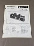 Sanyo Cassette Recorder M7735 Service Manual D-6087. Fixed Price $54.95.
