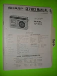 Sharp GF-1900 Service Manual Original Repair Book Stereo Tape Player Boombox. Fixed Price $19.98.