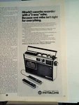 Hitachi Portable Cassette Recorder Original 1974 Advertisement, Rare Ephemera. Fixed Price $18.88.