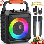 Jyx Xmas Bluetooth Speaker Karaoke Machine With 2 Microphone Led Light Gift. Fixed Price $59.99.