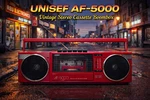 Unisef AF-5000 Red Rare Original Boxed Vintage Stereo Boombox. Fixed Price $1799.00.