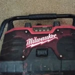 Milwaukee Portable Boombox Stereo Red Black Audio Player Compact Music System. Fixed Price $15.00.
