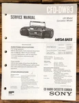 Sony CFD-DW83 Radio / Boombox Service Manual *original*. Fixed Price $14.97.