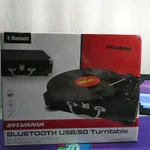 Sylvania Bluetooth Usb/sd Retro Turntable Portable Suitcase STT104BT-BLACK. Fixed Price $67.00.