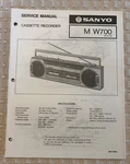APR/85 Sanyo W700 Cassette Cord Service Manual. Fixed Price $20.00.