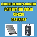 Replacement Battery For Craig CR4189BT CR4201 Digital Bluetooth Mini Tower Radio. Fixed Price $9.95.