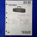 Sony CFS-207 Service Manual Original Paper Oem Repair Guide Usa. Fixed Price $29.95.