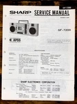 Sharp GF-7200 Radio / Boombox Service Manual *original*. Fixed Price $19.97.