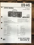 Sony CFD-445 Radio Service Manual *original*. Fixed Price $14.97.
