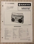 July / 81 Sanyo M9978 F Portable Stereo Radio Cassette Recorder Service Manual. Fixed Price $20.00.