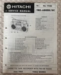JUNE/83 TRK-6800H/HC Hitachi Cassette Tape Recorder Fm/am Service Manual. Fixed Price $20.00.