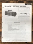 Sharp GF-340 Radio Cassette Service Manual *original*. Fixed Price $24.97.