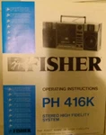 Vintage Original Fisher PH-416K Am/fm Radio Stereo System Operating Instructions. Fixed Price $20.00.