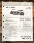 Sony CFS-W505 Radio Service Manual *original*. Fixed Price $19.97.