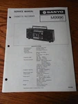 Sanyo M9996 Cassette Recorder Service Manual. Fixed Price $25.00.