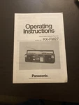 Panasonic RX-FM27 Stereo Radio Cassette Recorder Operating Instructions Vintage. Fixed Price $19.99.