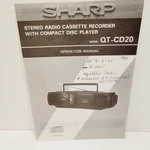 Vtg Sharp Operation Manual QT-CD20 Stereo Radio Cassette Recorder Disc Player. Fixed Price $6.29.