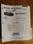 Sharp WQ-CD220 Service Manual Original Repair Book Stereo Player Boombox. Fixed Price $25.00.