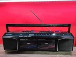 Vintage Am/fm Boom Box Dual Cassette High Speed Dubbing Model 3-5632A. Fixed Price $39.99.