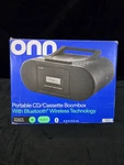 Onn Portable Cd/cassette Boombox With Bluetooth Wireless Technology.. Fixed Price $36.99.