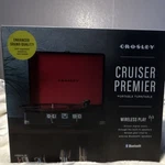 Crosley Cruiser Premier Turntable Bluetooth Built-in Speakers Black Red 3 Speeds. Fixed Price $29.99.