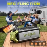 W-king D8 Portable Bluetooth Speaker IPX6 40H Playtime Power Bank Nfc Eq Green. Fixed Price $65.95.