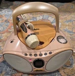 Vtg 2005 Barbie Cd Boombox Radio Microphone Kiddesigns Inc - Tested. Fixed Price $89.99.