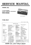Aiwa Cs 500 J50 - Boombox Radio Recorder Service Manual In Color Version. Fixed Price $17.32.