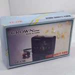 Vintage Crown Japan Stereo Cassette Player Black Model TP-17B New Damaged Box. Fixed Price $95.00.
