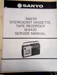 Sanyo Vintage Original Stereocast Cassette Tape Recorder 4420 Service Manual. Fixed Price $14.98.